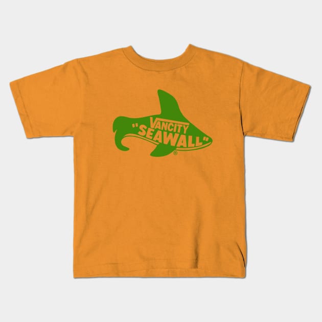 VANCITY SEAWALL green Kids T-Shirt by Dedos The Nomad